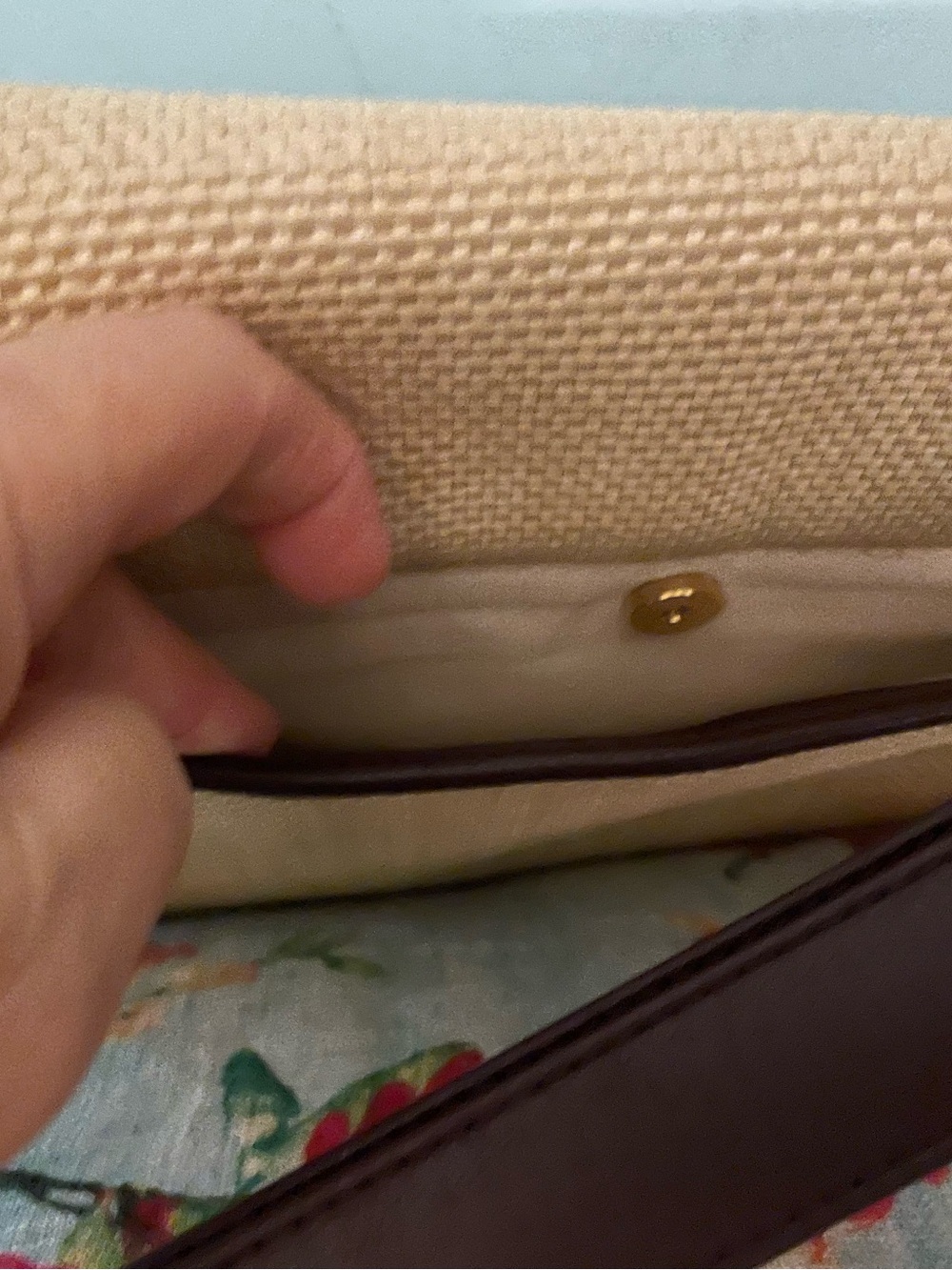 Pristine Etienne Aigner Beige Woven body and Brown leather trimmed Shoulder Bag - Picture 6 of 15